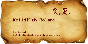 Kolláth Roland névjegykártya